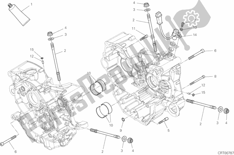 Alle onderdelen voor de 10a - Paar Halve Carters van de Ducati Supersport S Brasil 937 2020